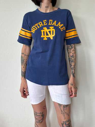 1970s Champion Blue Bar Notre Dame T Shirt Jersey