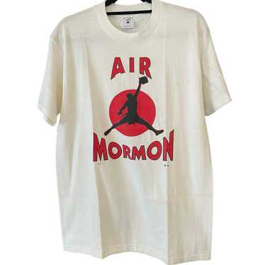 Vintage 90s Air Mormon Air Jordan Parody Shirt Adu