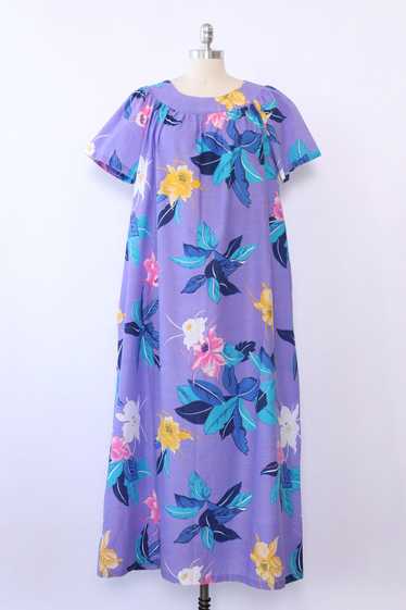 Periwinkle Tropical Caftan M/L