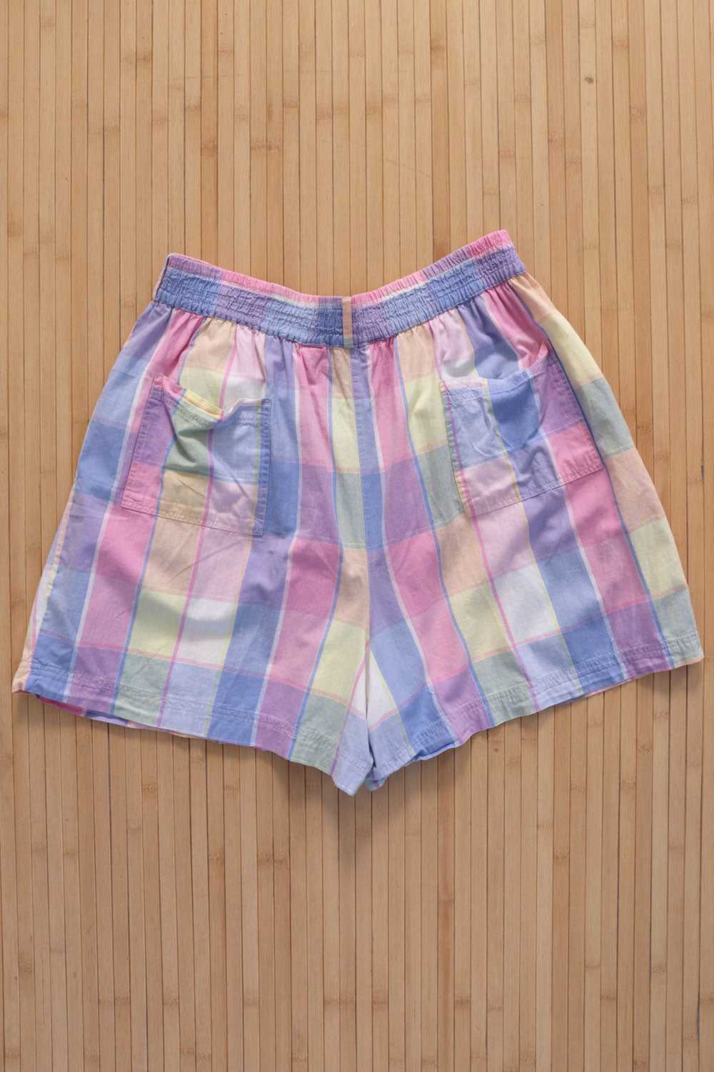 Pastel Plaid Cotton Shorts L/XL - image 3