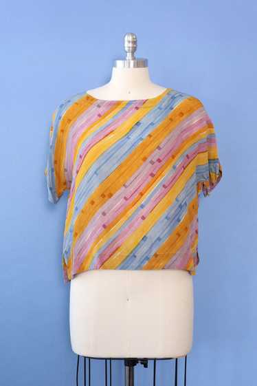 Sunrise Sunset Silk Blouse M