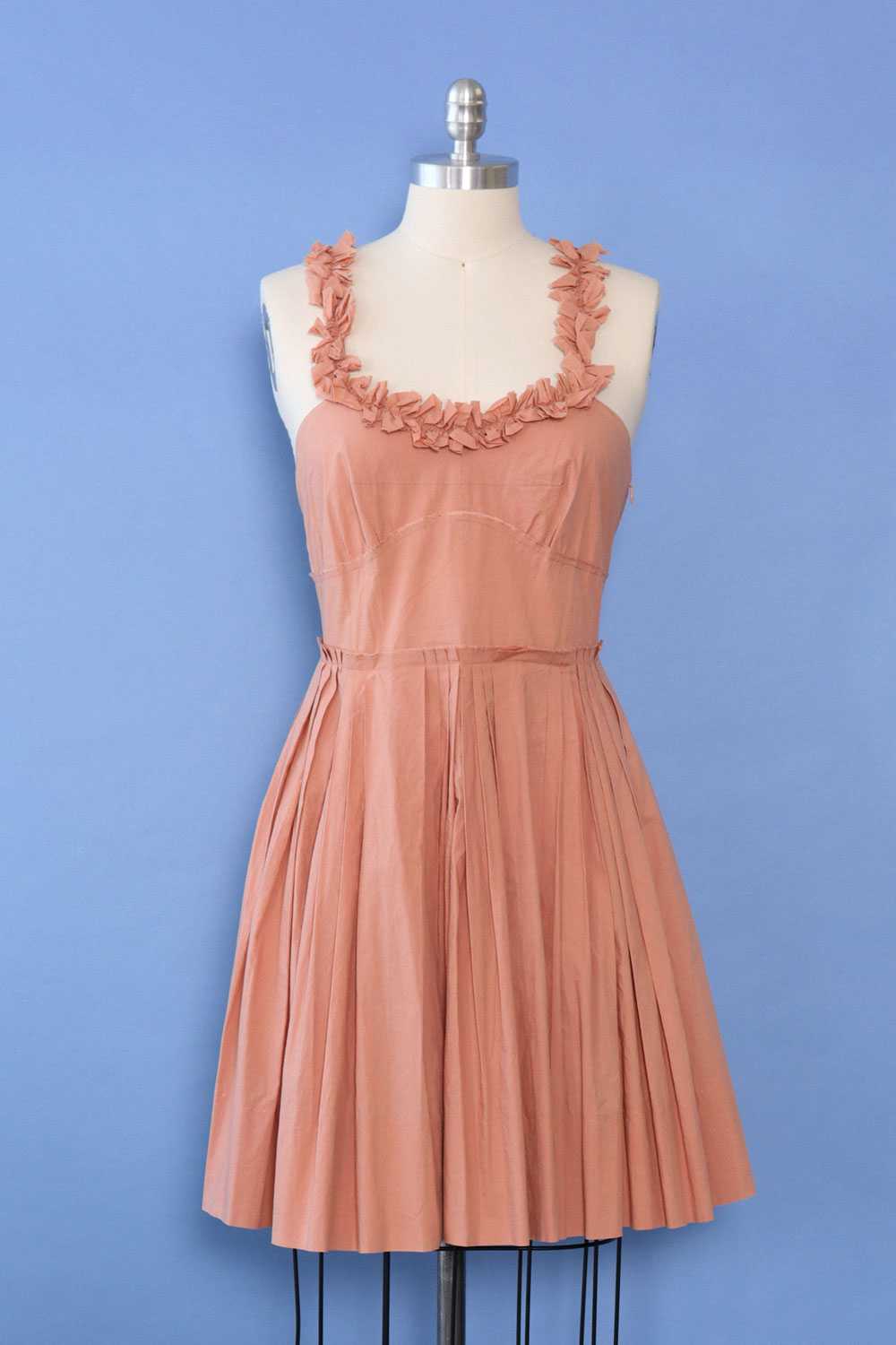 Sonia Rykiel Romantic Rose Pleat Dress M - image 1