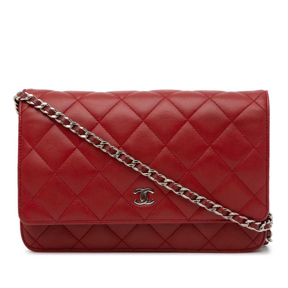 Product Details Chanel Red Lambskin Classic Walle… - image 1