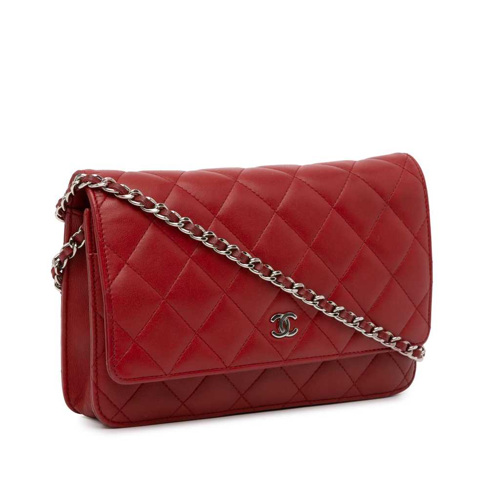 Product Details Chanel Red Lambskin Classic Walle… - image 2