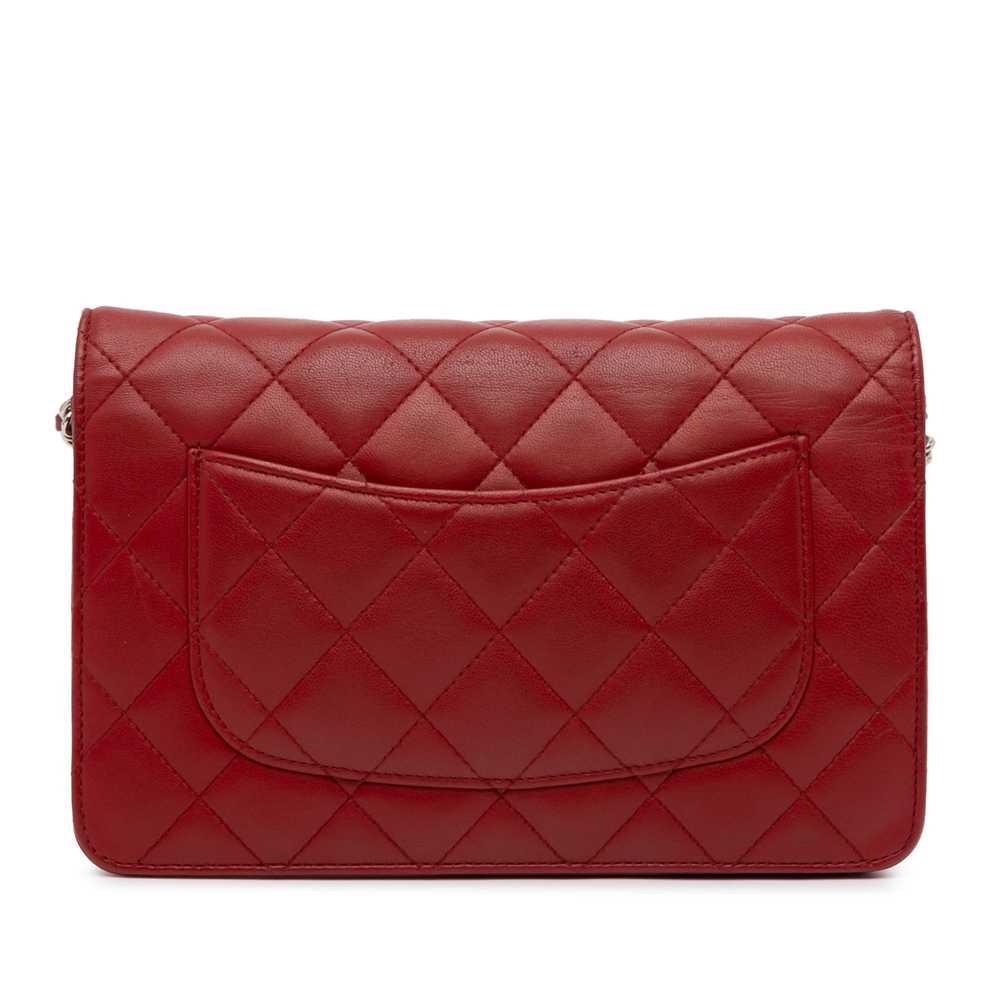 Product Details Chanel Red Lambskin Classic Walle… - image 3