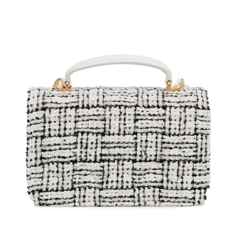 Product Details Chanel White CC Quilted Tweed Top… - image 3