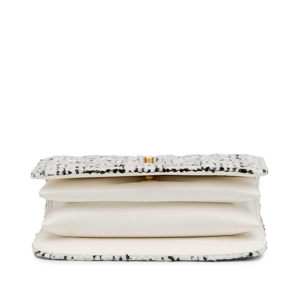 Product Details Chanel White CC Quilted Tweed Top… - image 4