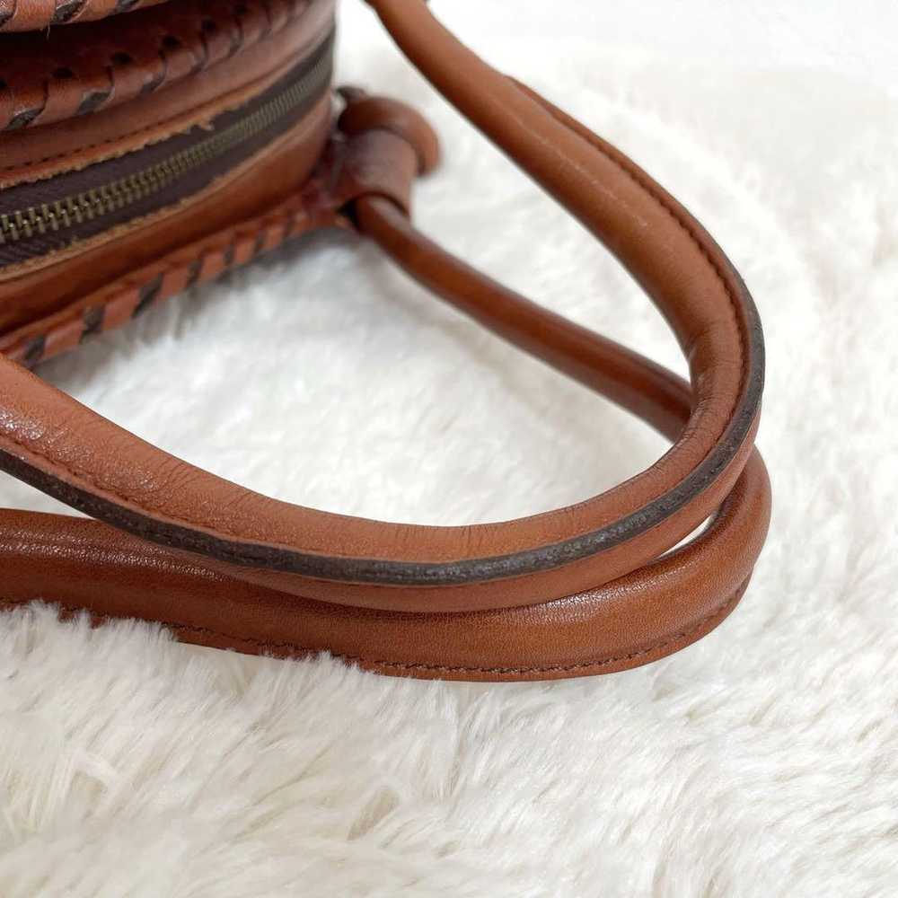 Unused IBIZA genuine leather handbag in brown wit… - image 4