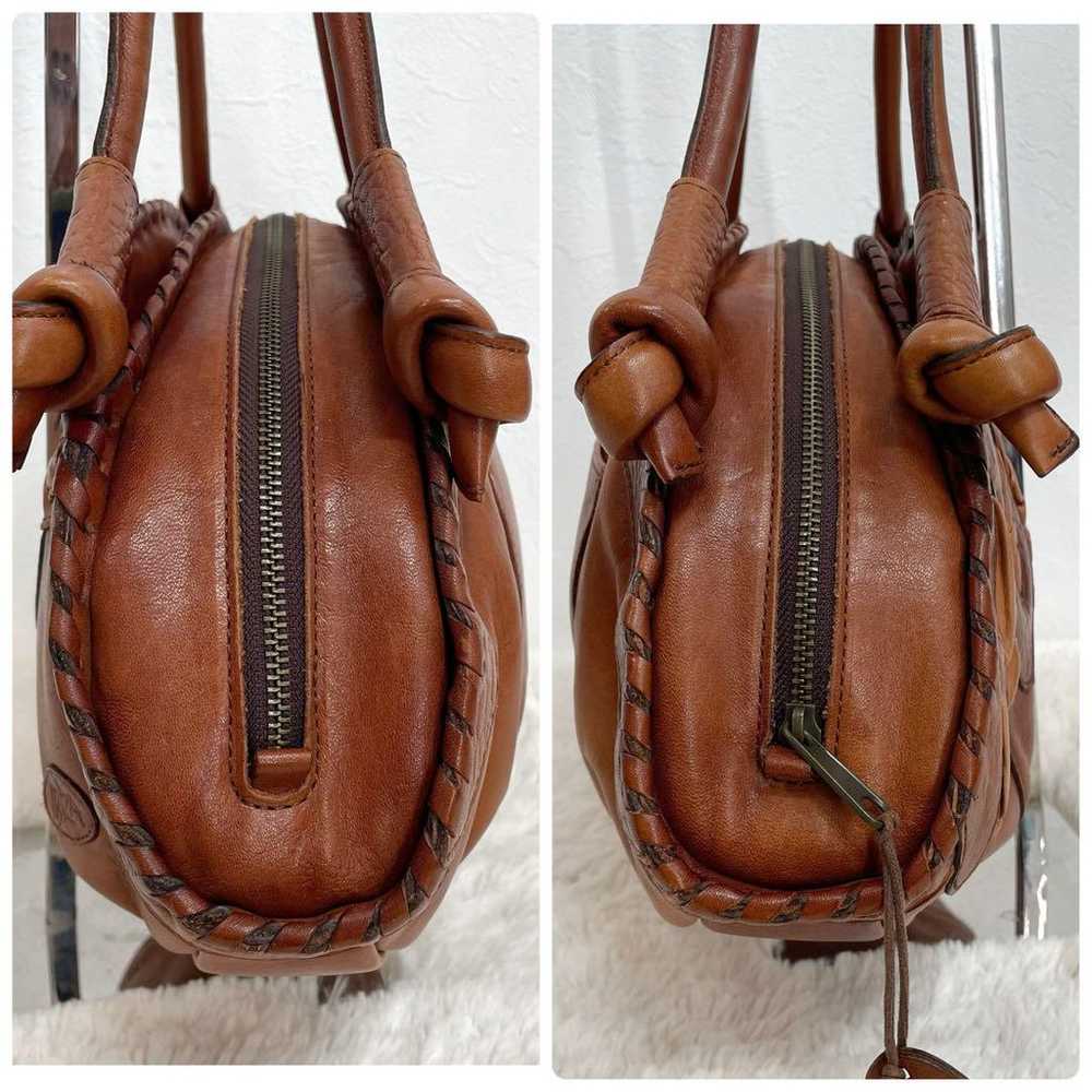 Unused IBIZA genuine leather handbag in brown wit… - image 5