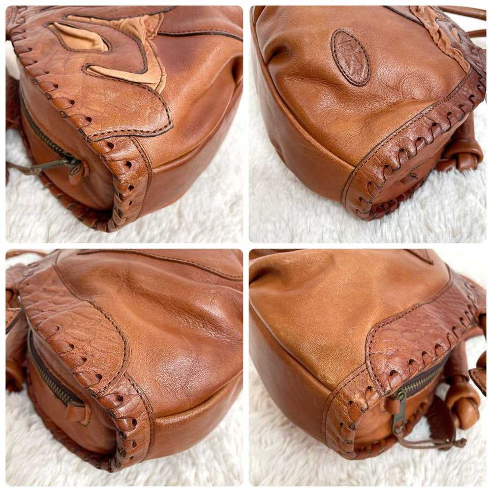 Unused IBIZA genuine leather handbag in brown wit… - image 6