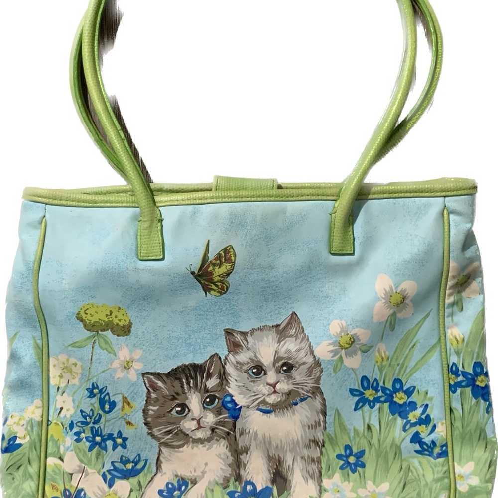 Vintage Y2K cat butterfly floral shoulder bag - image 2