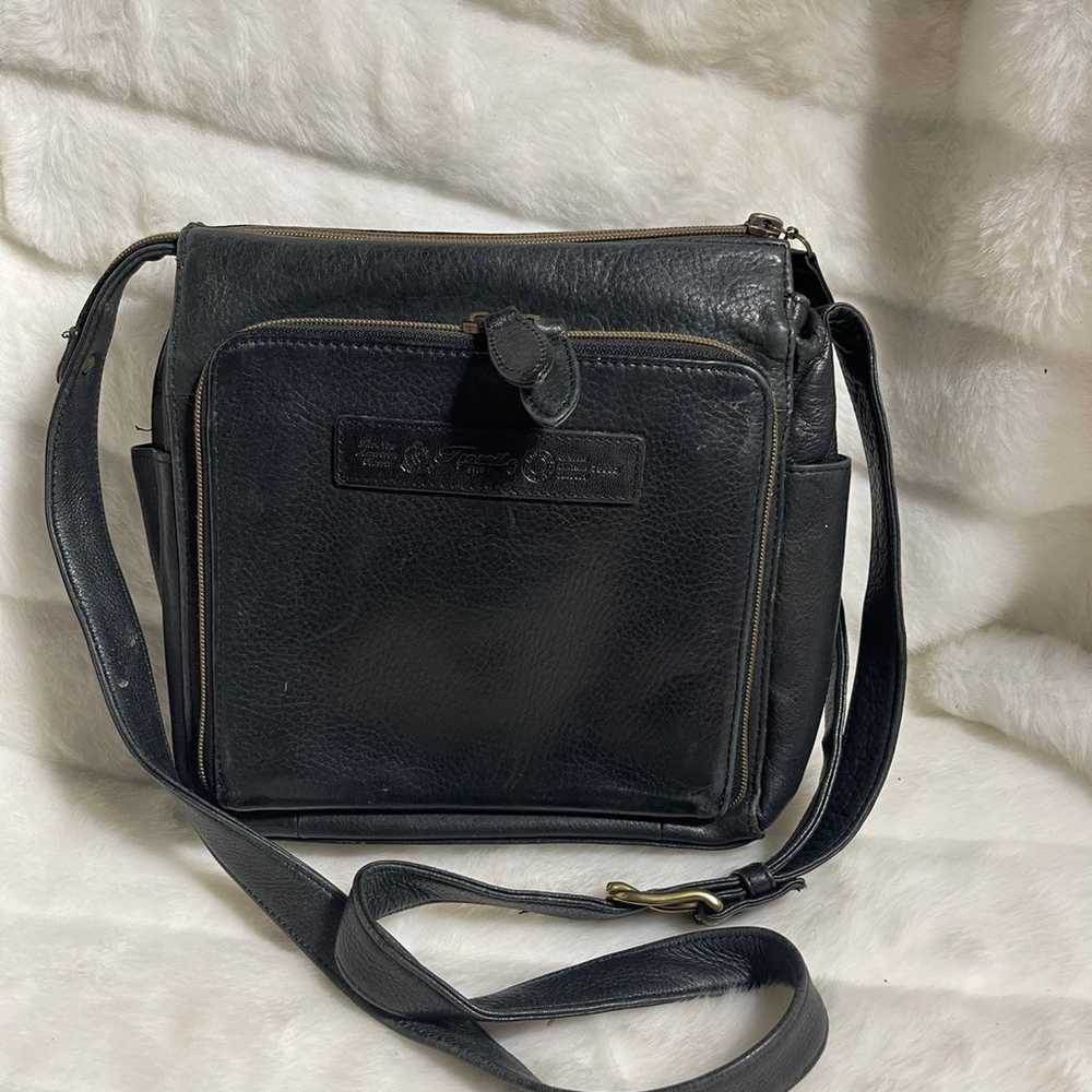 Fossil vintage black leather crossbody bag with a… - image 12