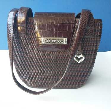 Brighton Brown Basket Weave leather purse - image 1