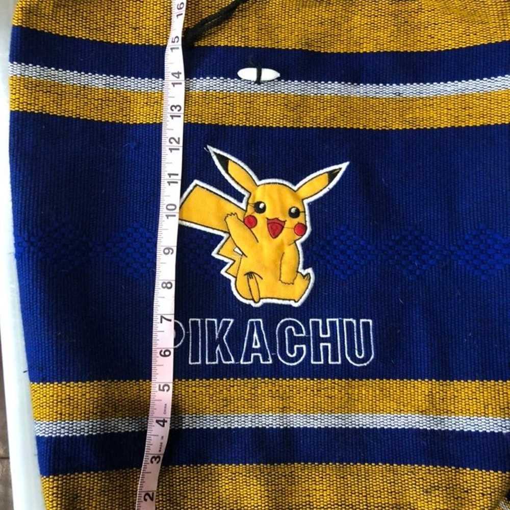 Y2K Pokemon Blue Yellow Woven Embroidered Pikachu… - image 11