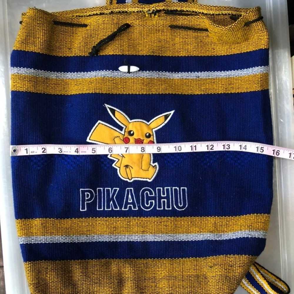 Y2K Pokemon Blue Yellow Woven Embroidered Pikachu… - image 12