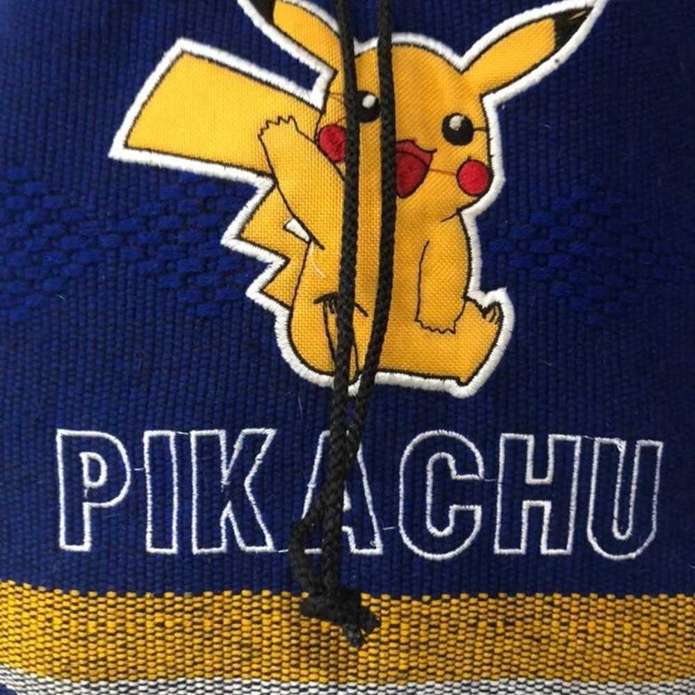 Y2K Pokemon Blue Yellow Woven Embroidered Pikachu… - image 5