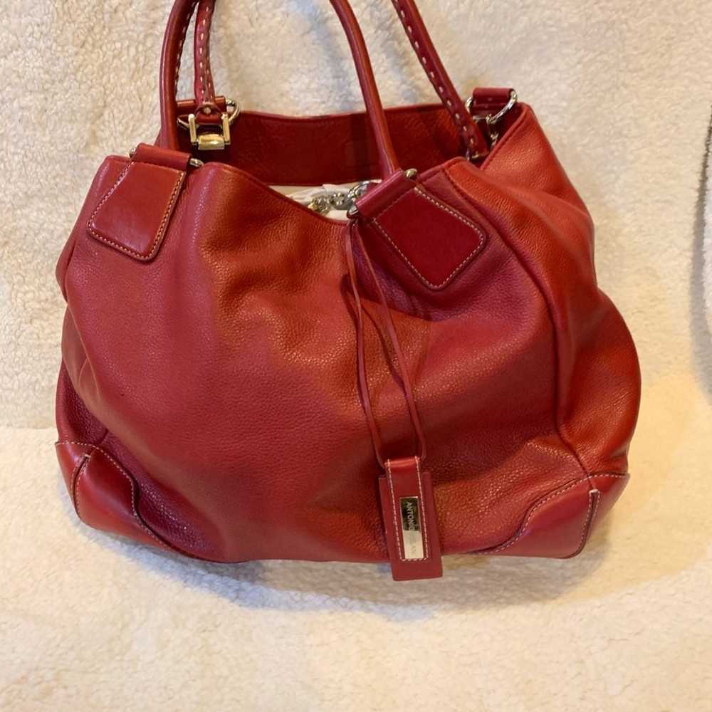 Antonio Melani Red Leather Handbag - image 3