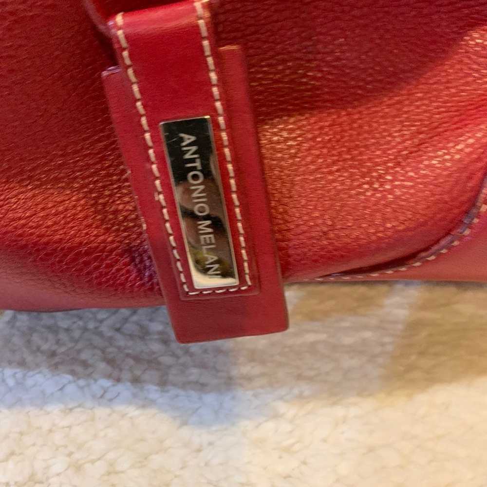 Antonio Melani Red Leather Handbag - image 4