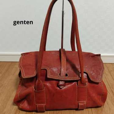 genten Genten cowhide leather tote bag handbag