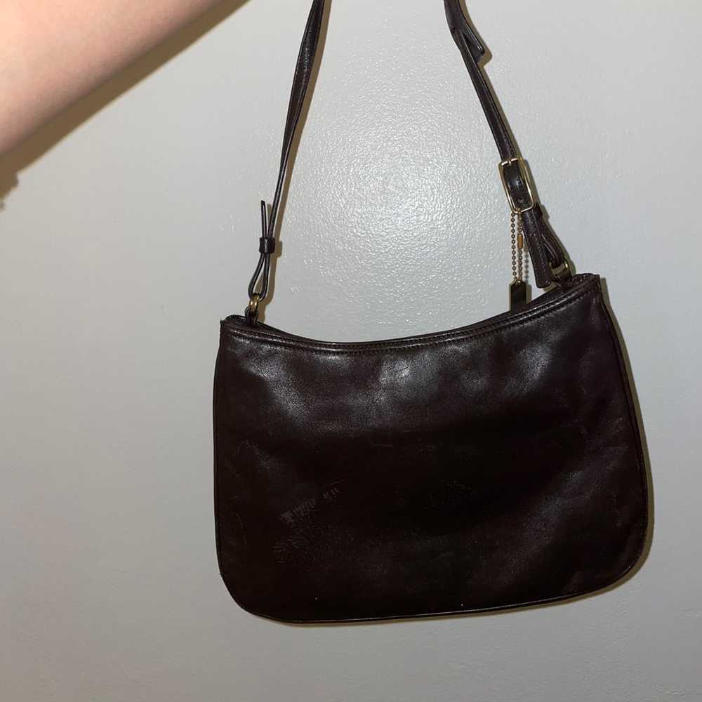 Vintage Brown Coach Shoulder Purse - image 3