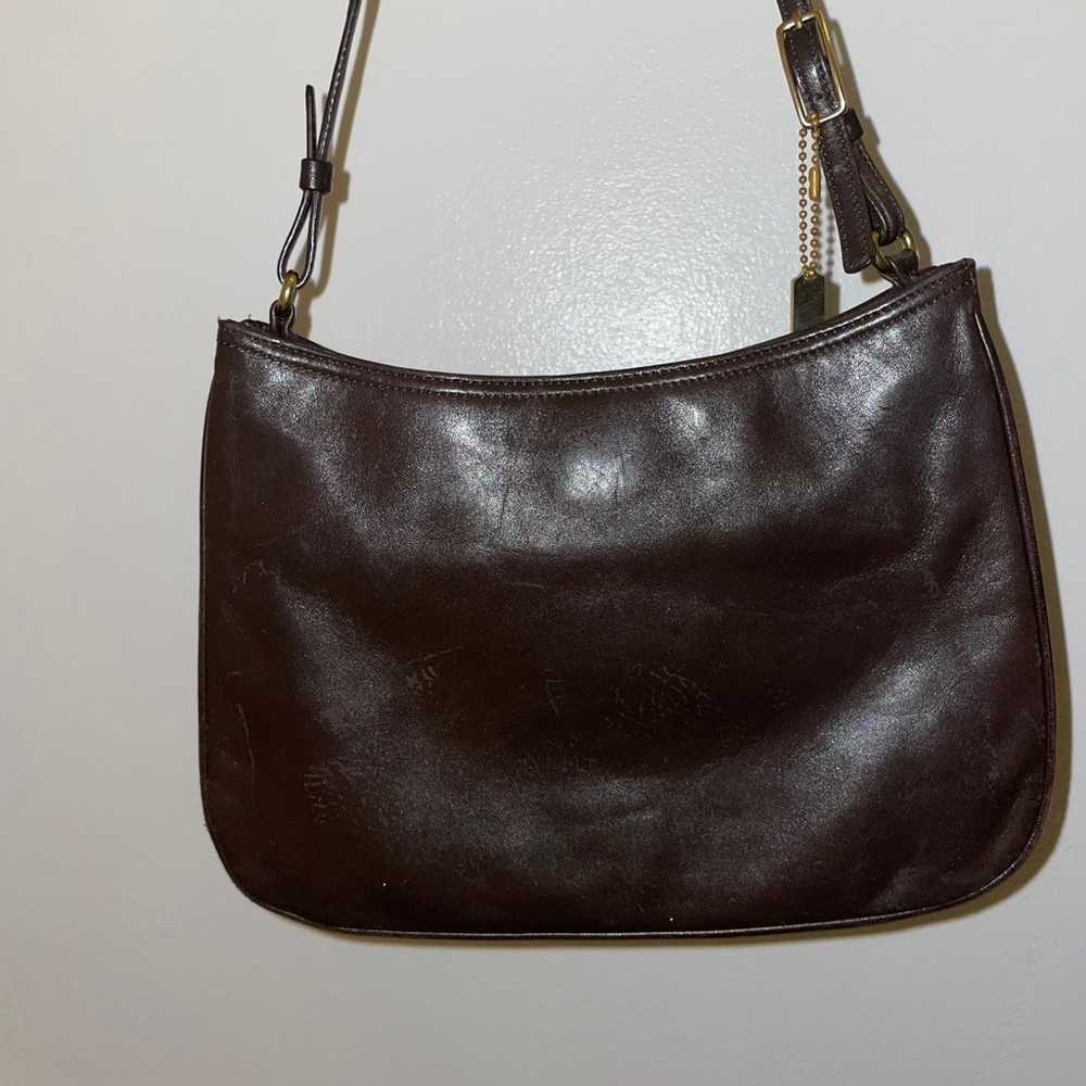 Vintage Brown Coach Shoulder Purse - image 4