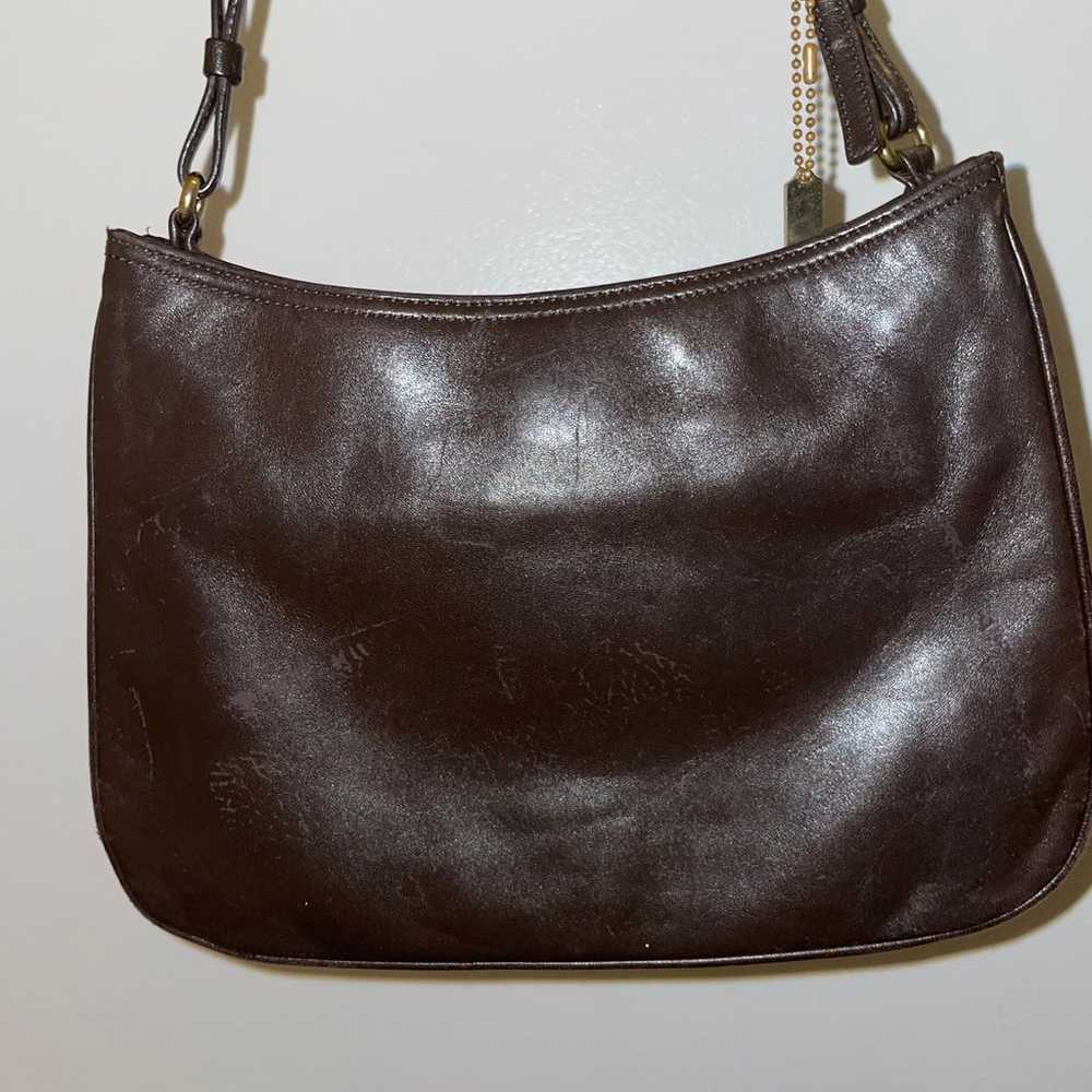 Vintage Brown Coach Shoulder Purse - image 5