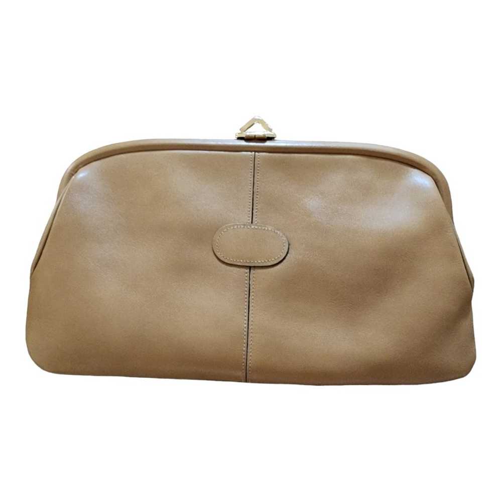 Vintage 60s/70s Etra Tan Leather Large Clutch - image 1