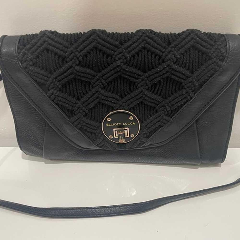 Elliot Lucca Vintage Black Leather Envelope bag - image 1