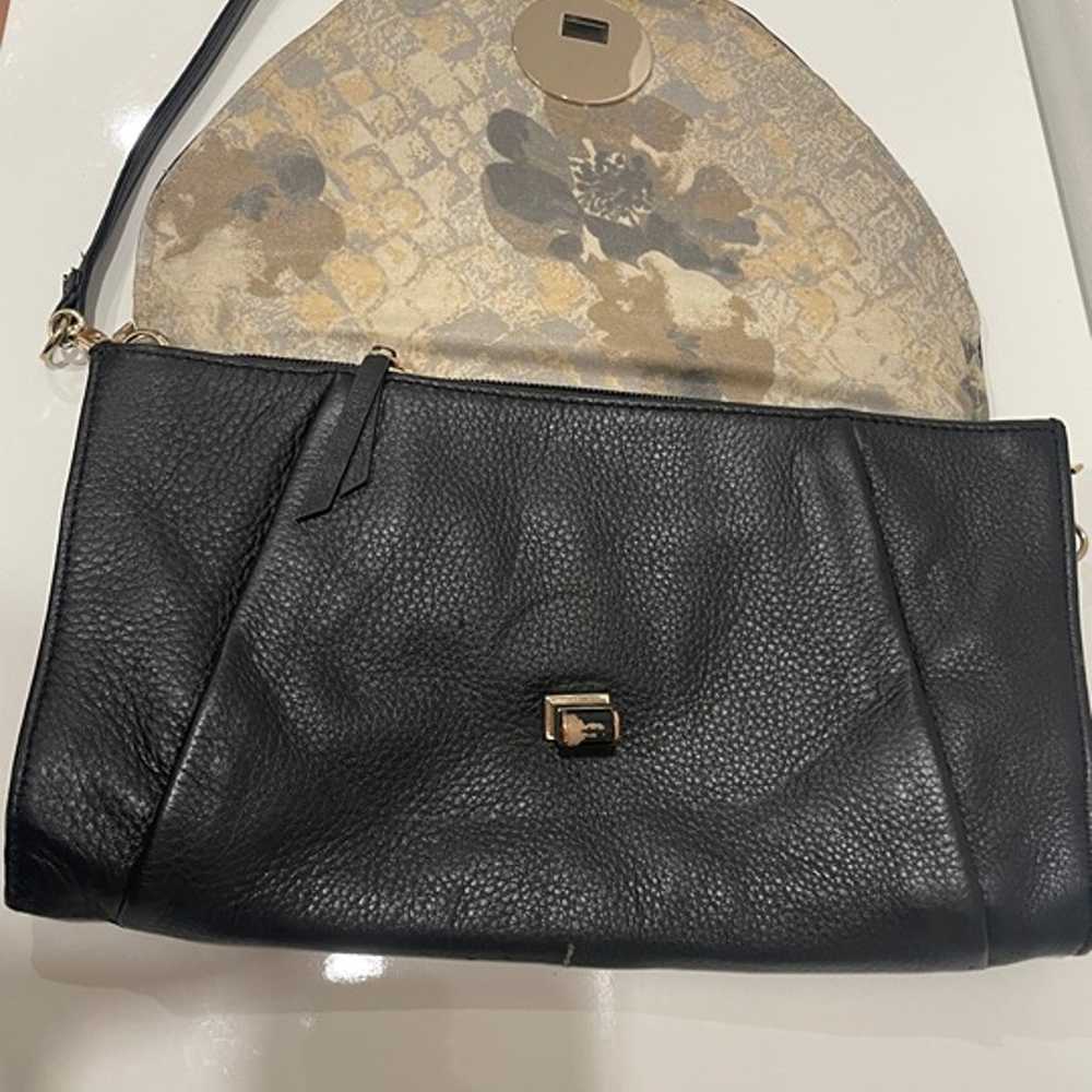 Elliot Lucca Vintage Black Leather Envelope bag - image 3