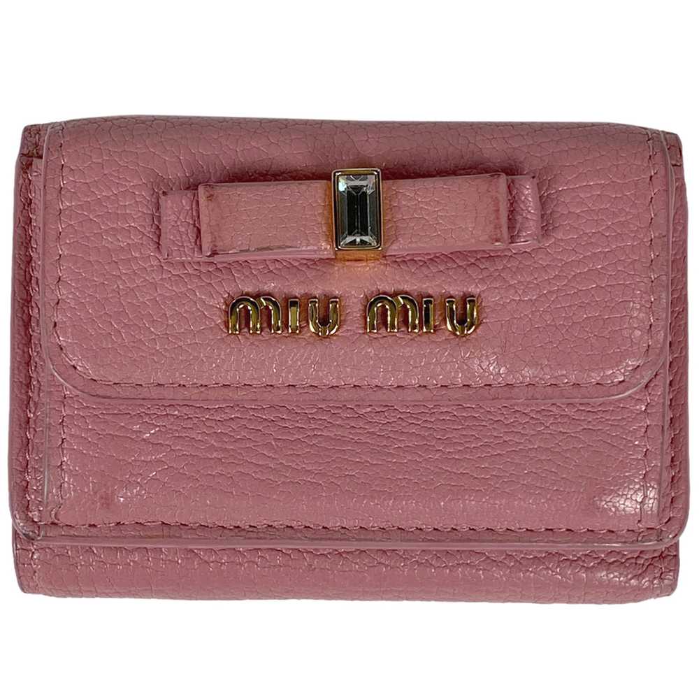 Miu Miu Logo Trifold Wallet Women's Used - image 1