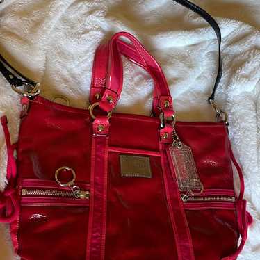 Vintage coach red two way bag