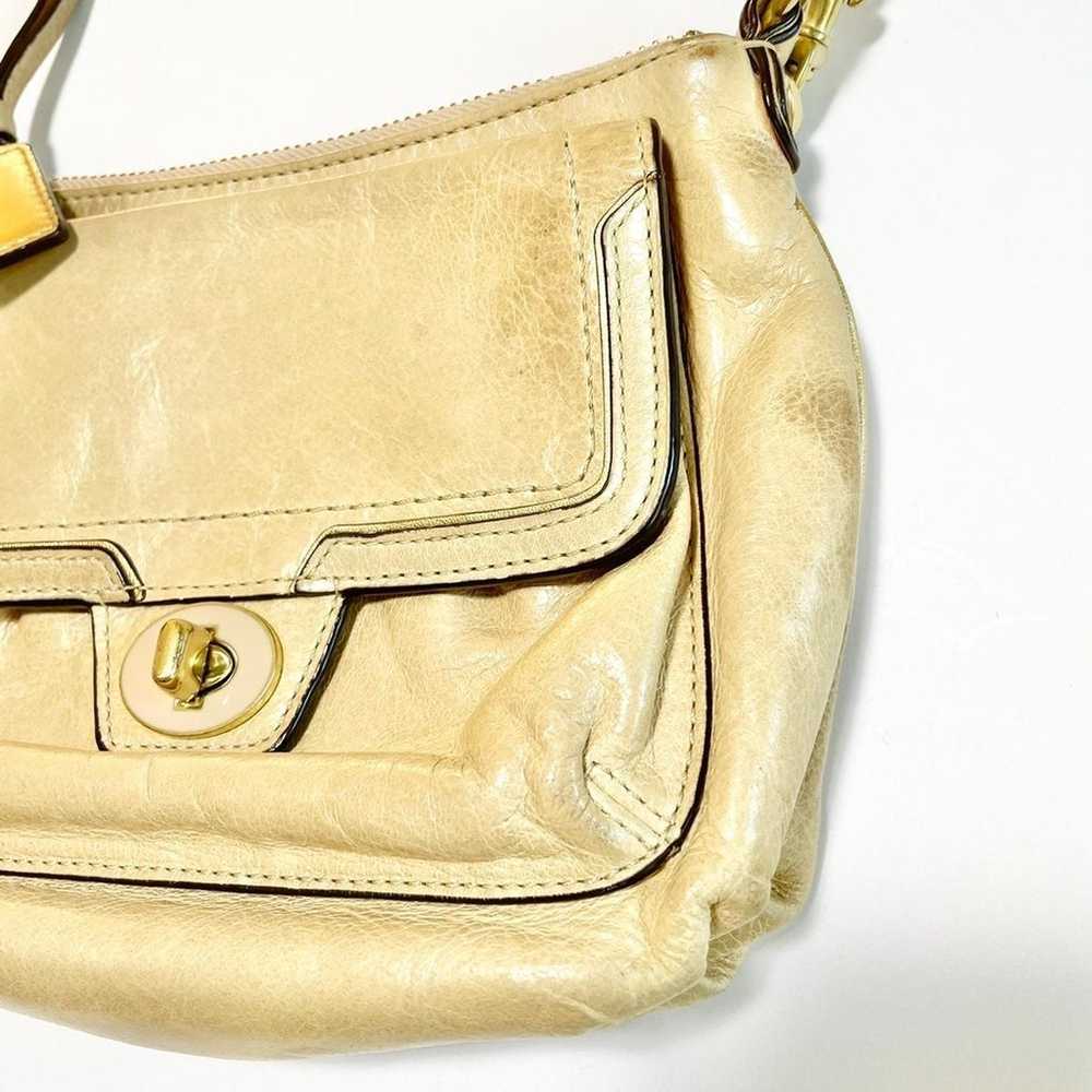 Coach Beige/Gold Trim Vintage Leather Crossbody - image 5