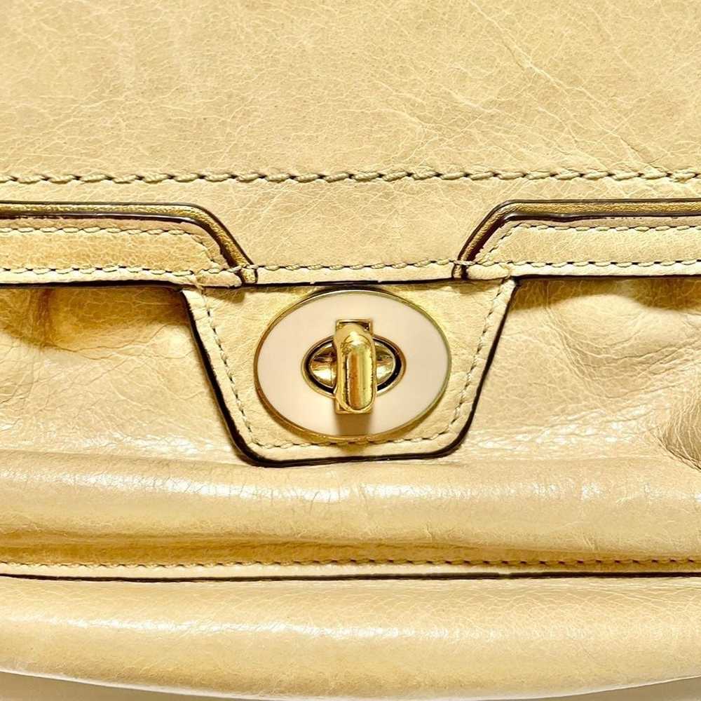 Coach Beige/Gold Trim Vintage Leather Crossbody - image 8