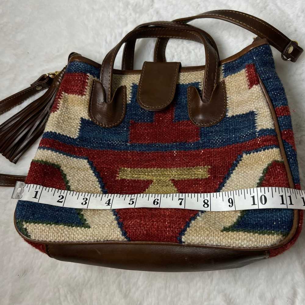 Saddle Woven Purse Shoulder Bag Aztec Tapestry Re… - image 7