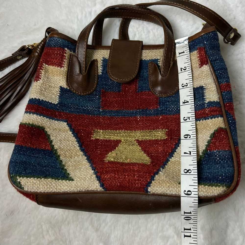 Saddle Woven Purse Shoulder Bag Aztec Tapestry Re… - image 8