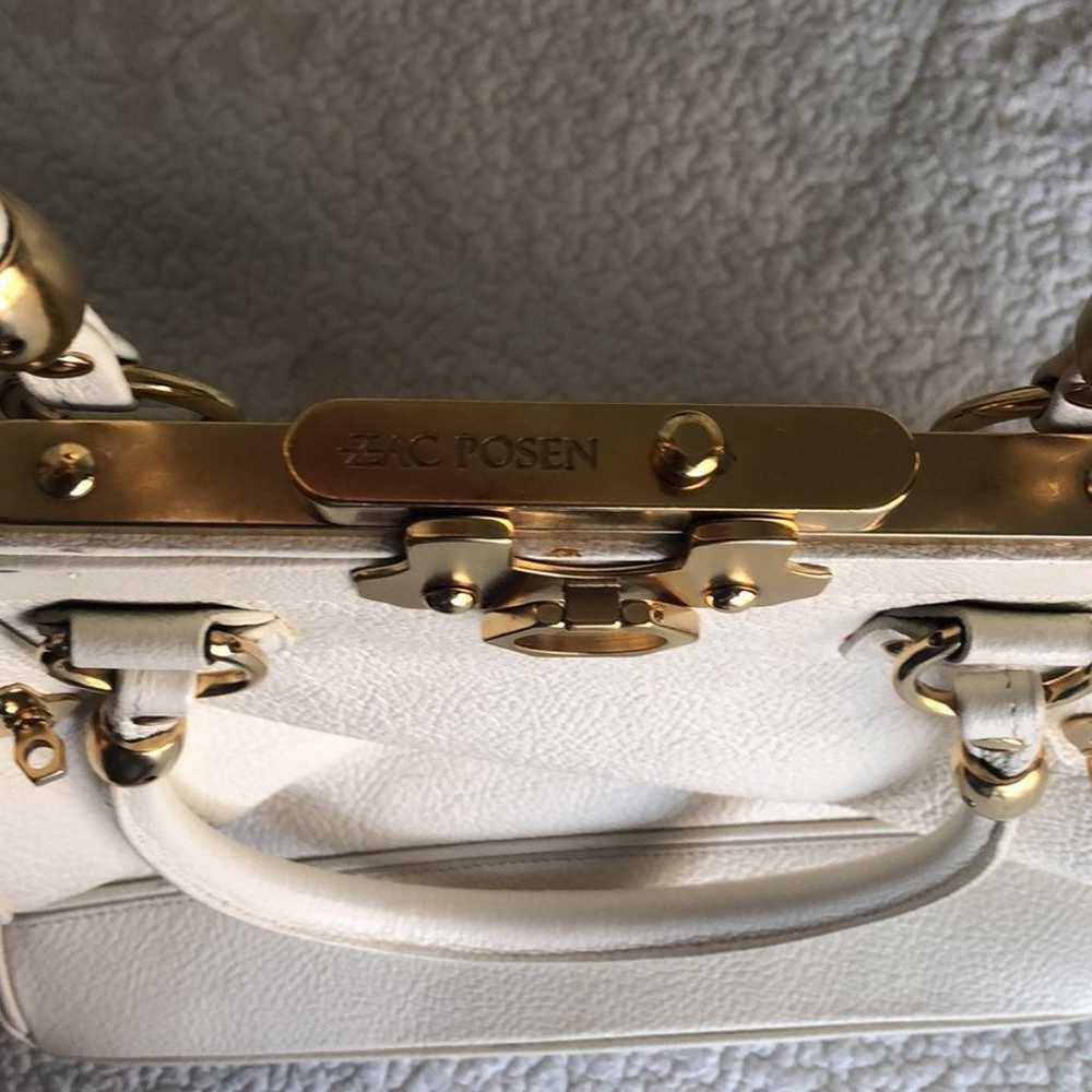 Vintage Zac Posen SS08 White leather hand bag - image 4