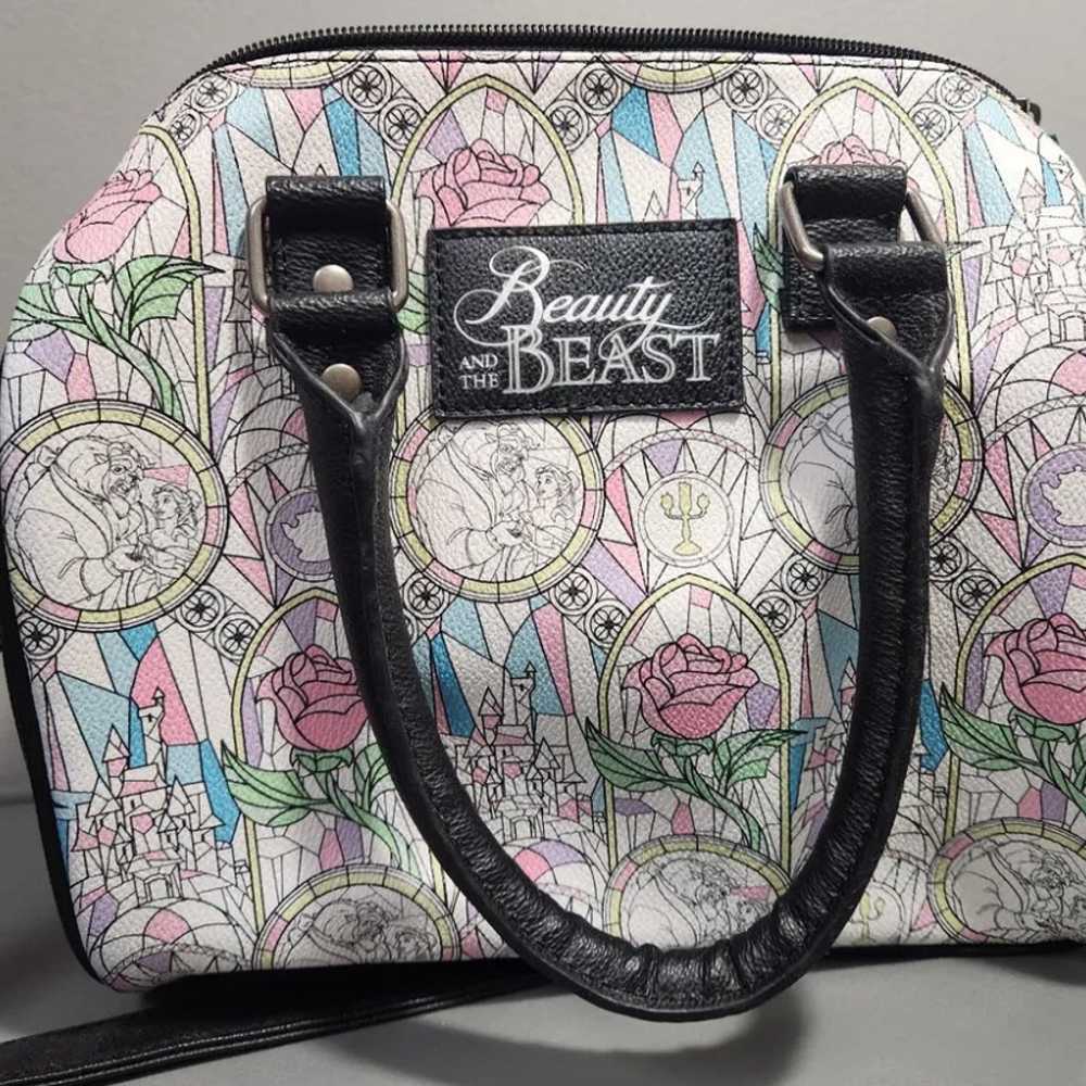 Vintage Disney Beauty and the Beast Stained Glass… - image 1