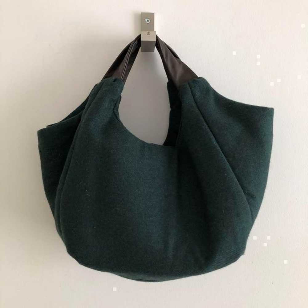 CAMPER Camper Wool x Leather Tote Bag Green - image 2