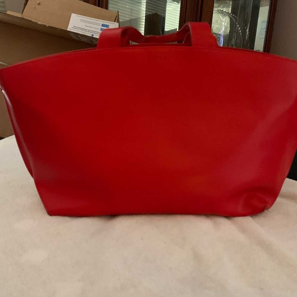 Red Leather Furla Tote Bag - image 11