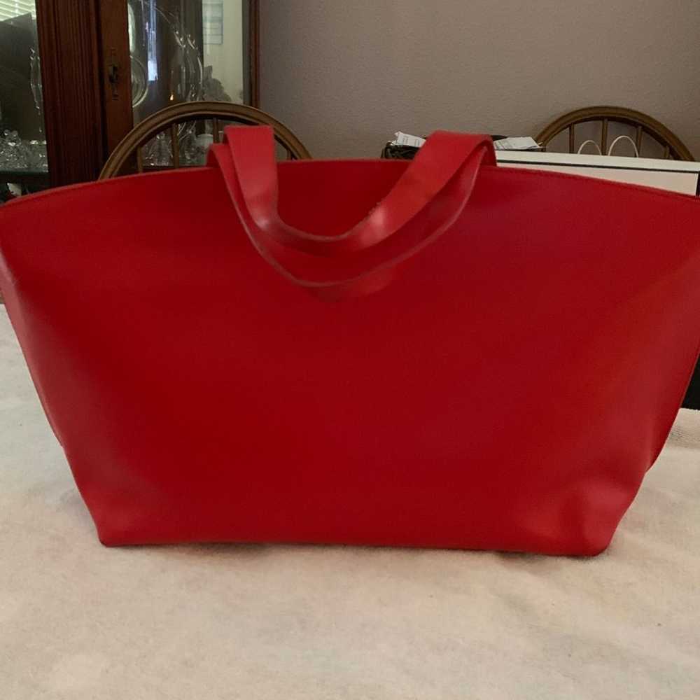 Red Leather Furla Tote Bag - image 12