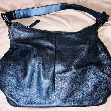 Kenneth Cole Reaction Electric Blue Leather Hobo … - image 1