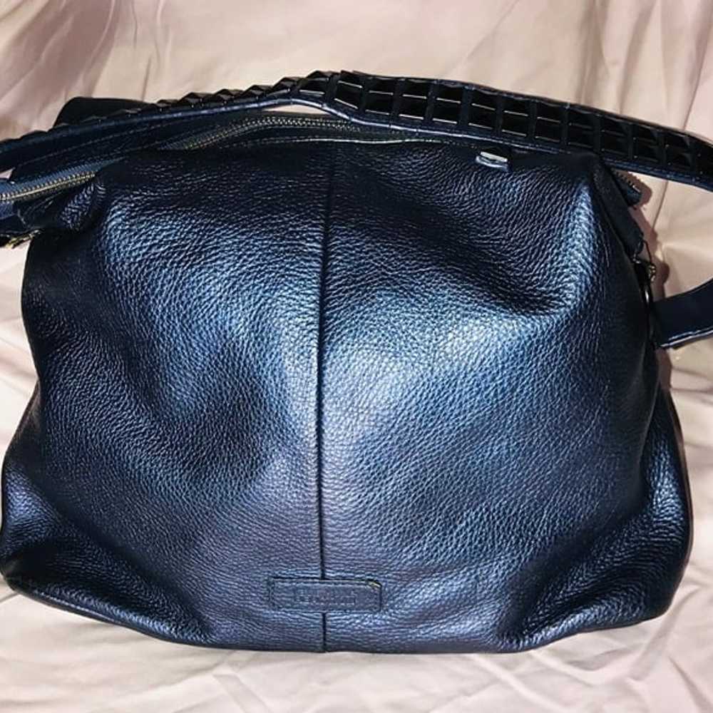 Kenneth Cole Reaction Electric Blue Leather Hobo … - image 2