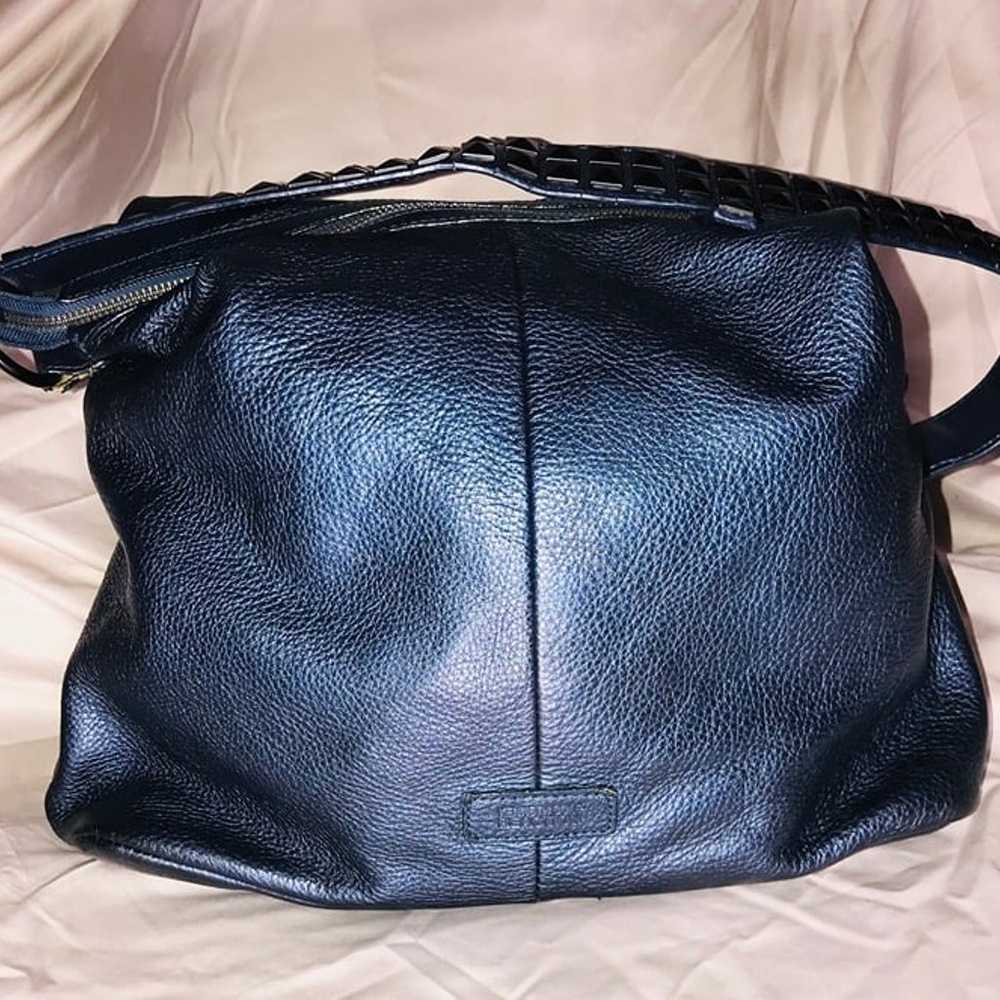 Kenneth Cole Reaction Electric Blue Leather Hobo … - image 3