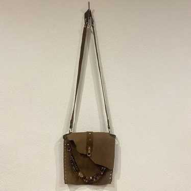 Vintage Western Leather Beaded Satchel VGUC - image 1