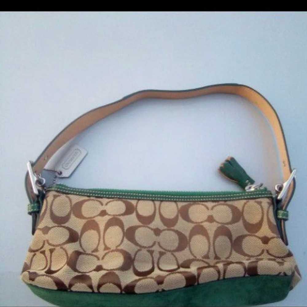 Coach vtg leatherware suede/fabric purse - image 2