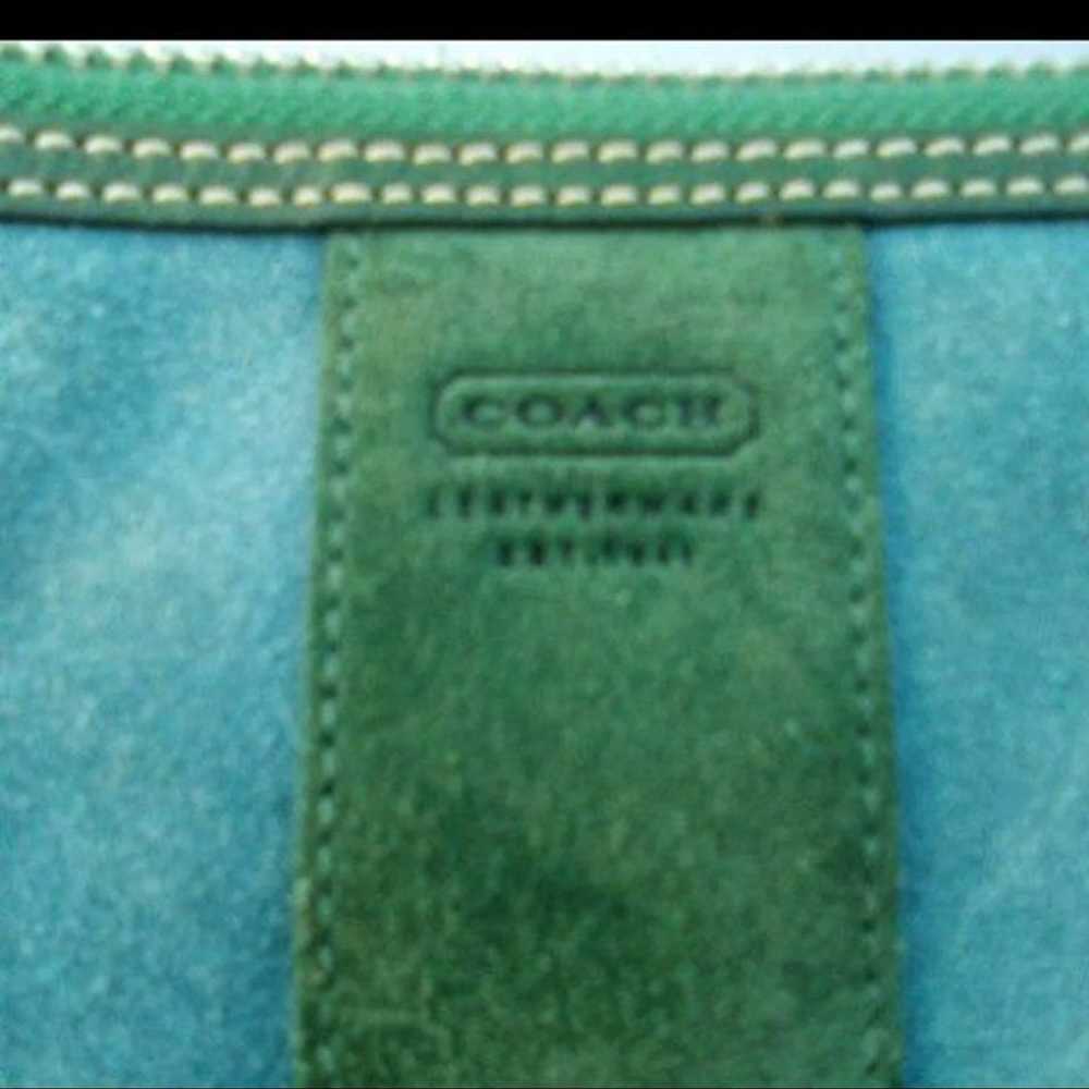 Coach vtg leatherware suede/fabric purse - image 3