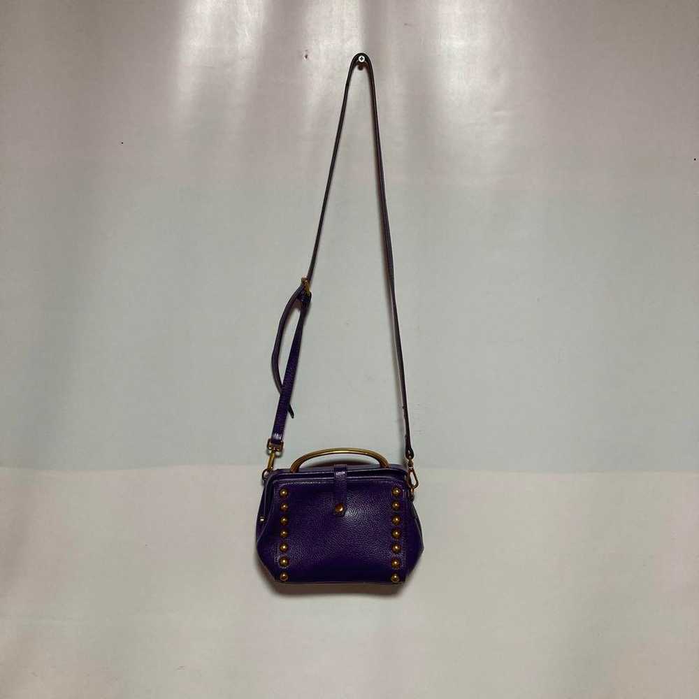 Purple shoulder bag leather studs gold y2k - image 1