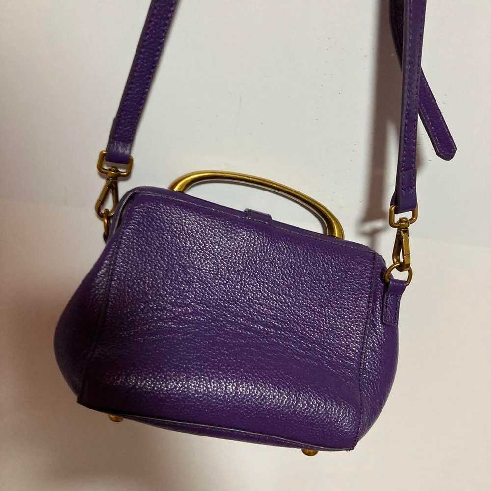 Purple shoulder bag leather studs gold y2k - image 3