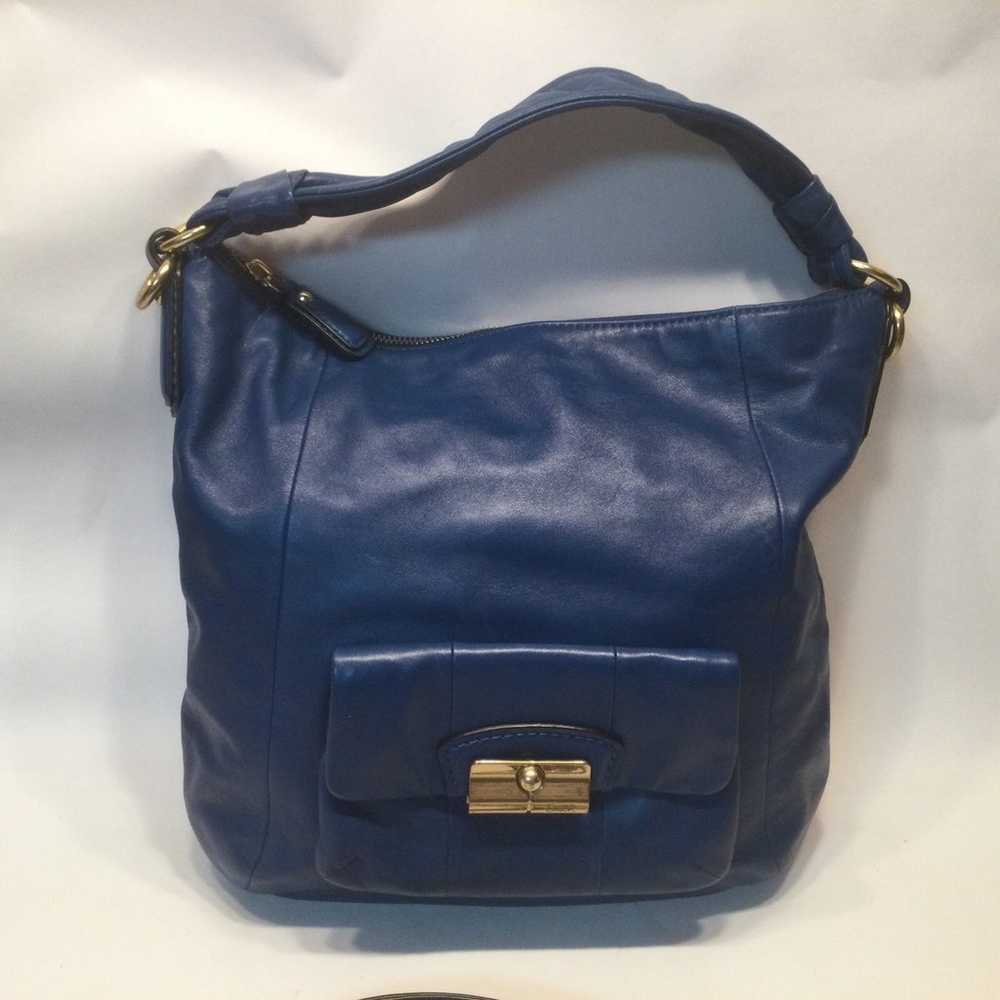 Coach Kristin Teal Blue Leather Convertible Shoul… - image 3