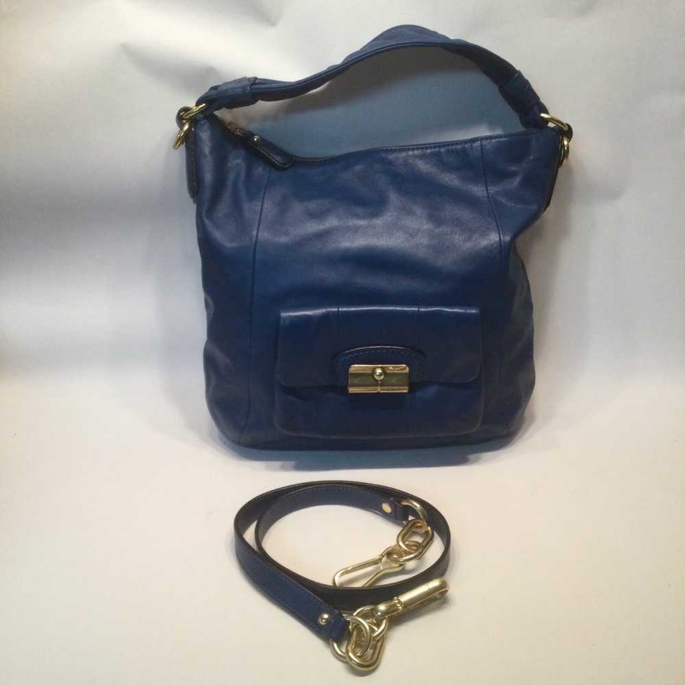 Coach Kristin Teal Blue Leather Convertible Shoul… - image 4